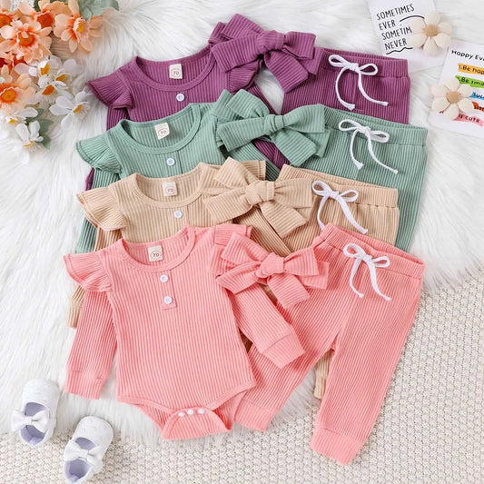 Spring Long Sleeve Solid Set