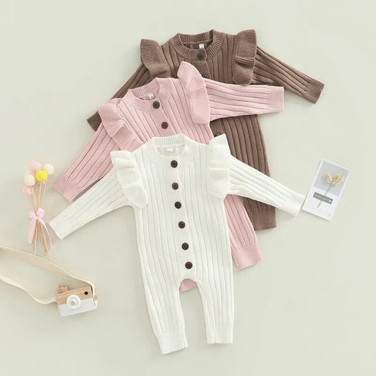 Girl’s Knitted Long Sleeve Jumpsuit