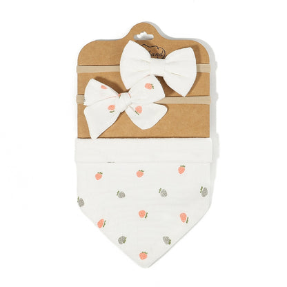 Baby Bow Headband and Burping Cloth Set