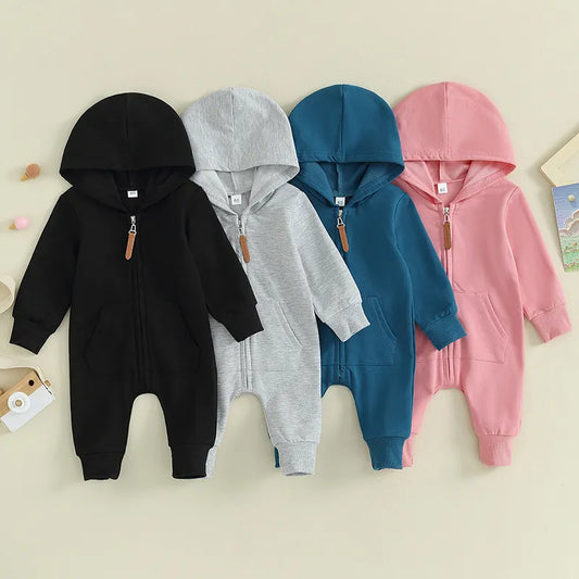 Zipper Hooded Jumpsuit