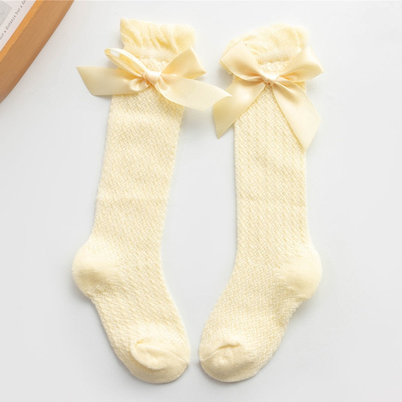 Girls Knee High Bowknot Socks