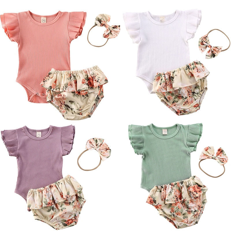 Floral Bloomer Outfit (4 colors available)