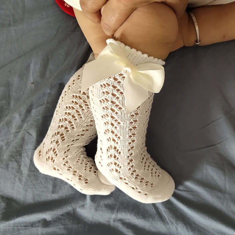 Girls Knee High Bowknot Socks