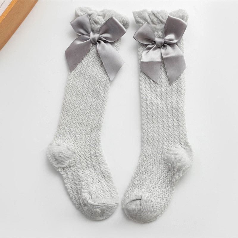 Girls Knee High Bowknot Socks