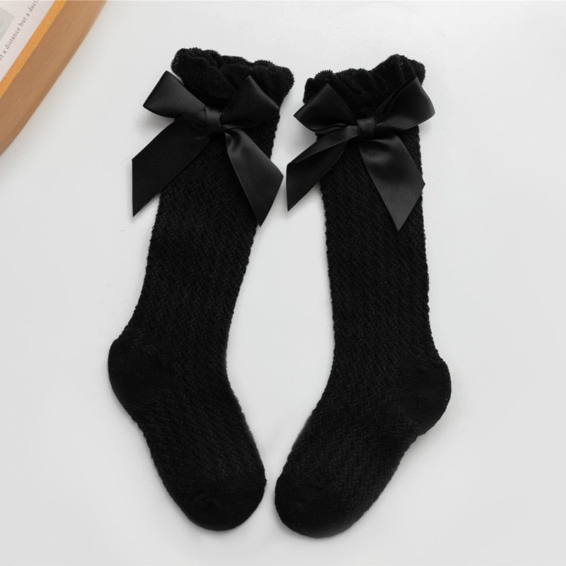 Girls Knee High Bowknot Socks