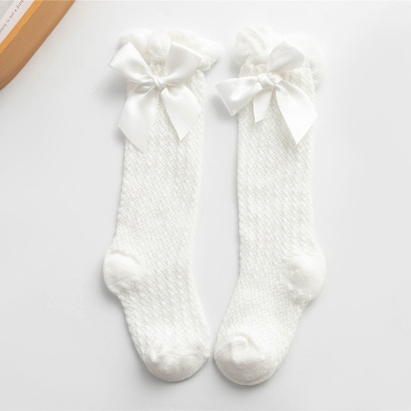 Girls Knee High Bowknot Socks