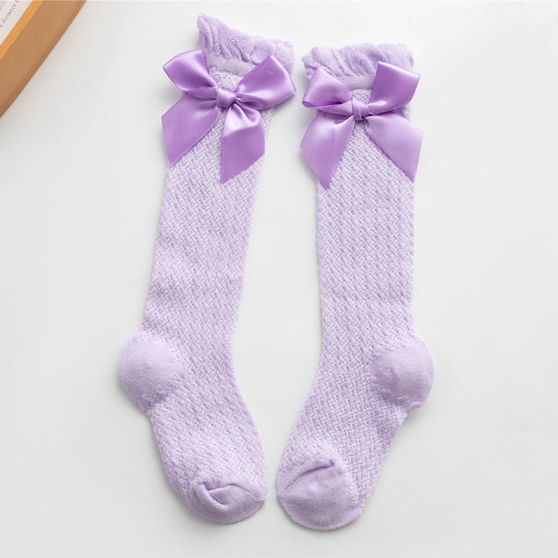 Girls Knee High Bowknot Socks