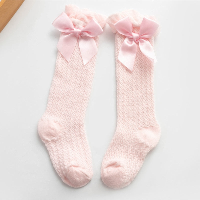 Girls Knee High Bowknot Socks