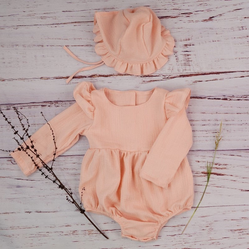 Baby Romper With Headband or Hat