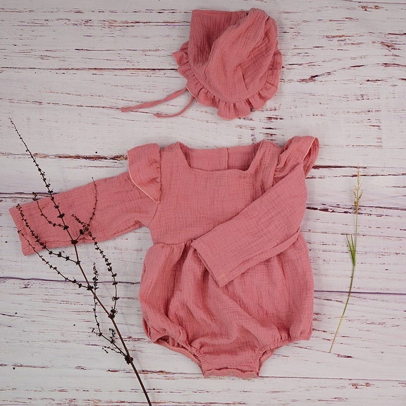 Baby Romper With Headband or Hat