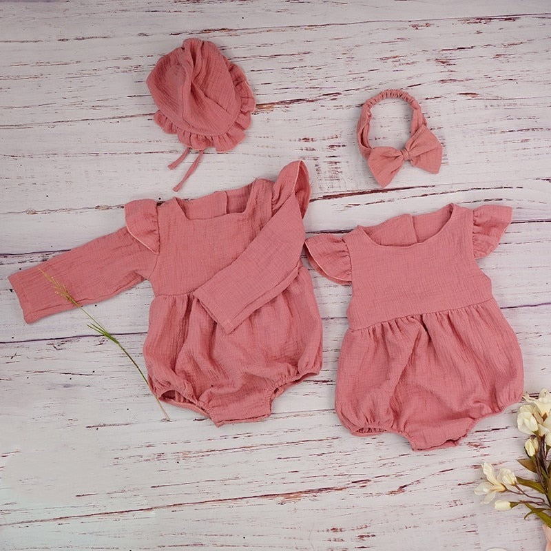 Baby Romper With Headband or Hat