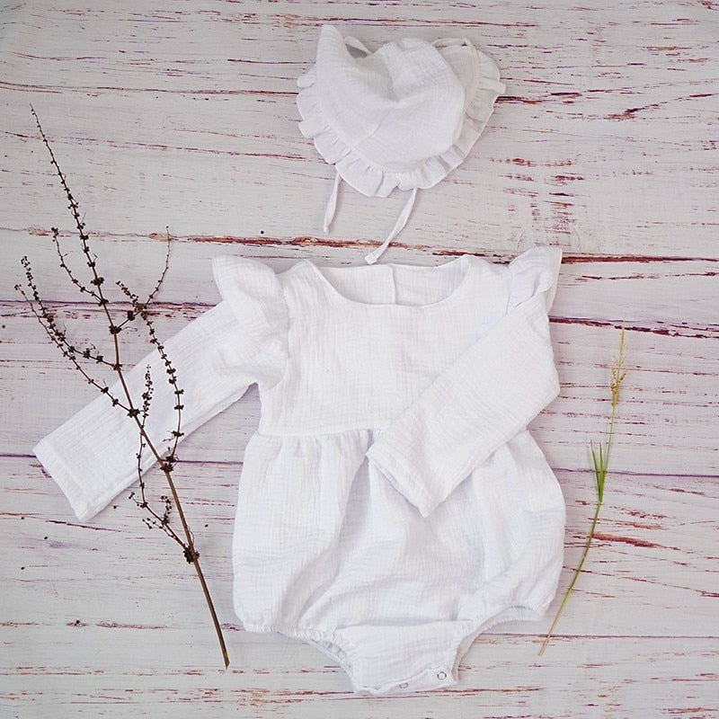 Baby Romper With Headband or Hat