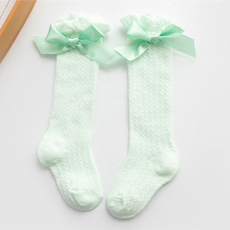 Girls Knee High Bowknot Socks