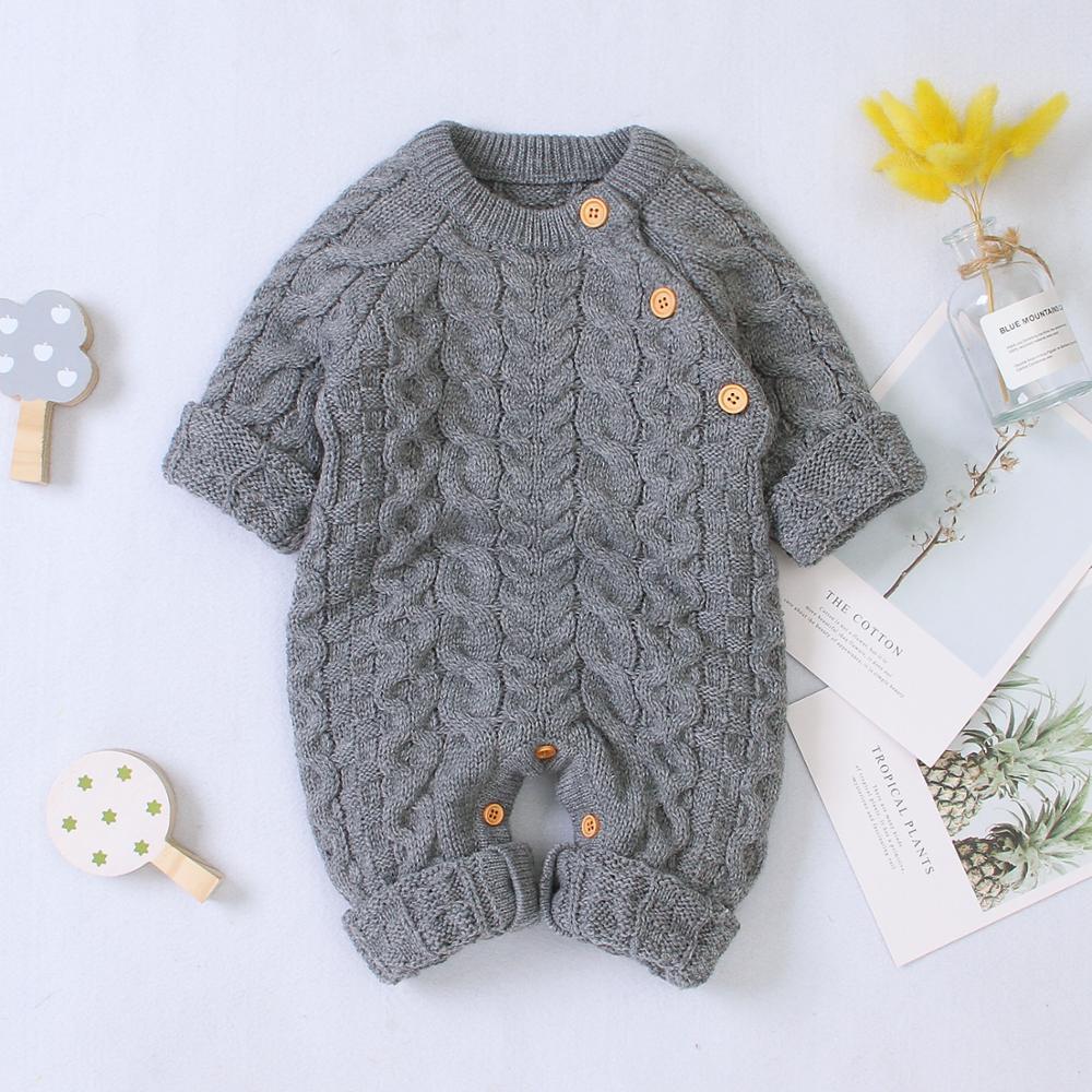 Warm Knitted Long Sleeve Romper