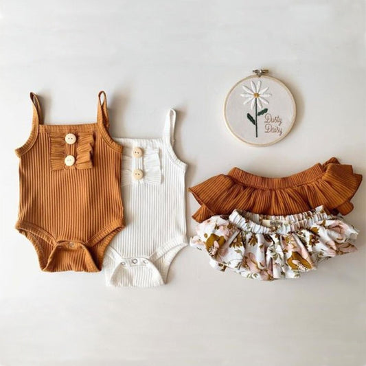 Summer Romper and Bloomer Skirt Set